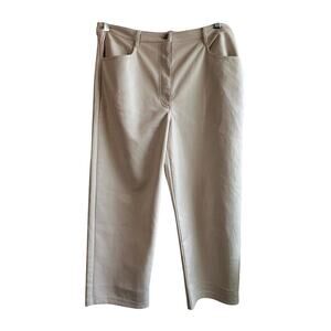 Aritzia Wilfred cream faux leather cropped pants Sz 16